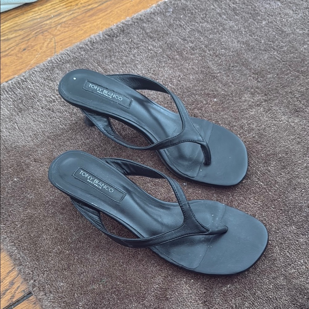 Tony Bianco Black Sandals Minimalist Design